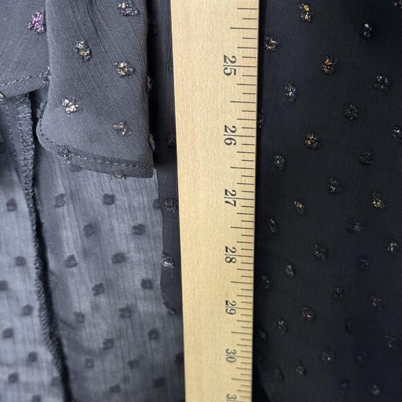 Torrid Dress Womens 1X Black Metallic Polka Dot Hi Low Sheer Whimsygoth Goth - Picture 12 of 12